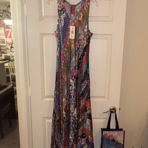 Johnny Was Multicolor Patchwork Maxi Dress